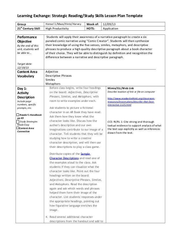 Creative Writing Character Description