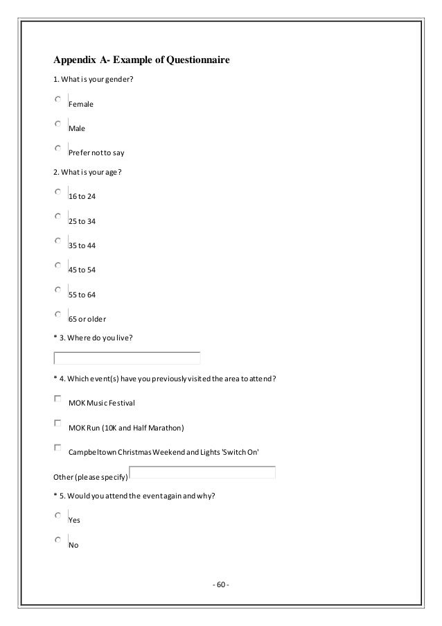 Do questionnaire dissertation