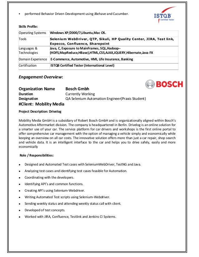 sample work experience resumes