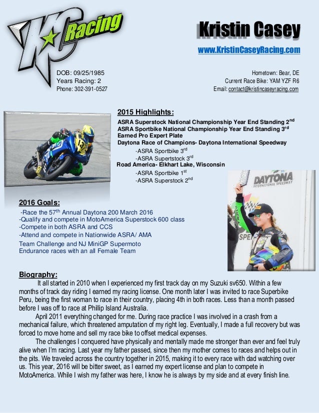 Racing Sponsorship Resume Template