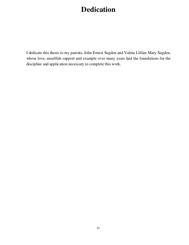 Dedication in a phd thesis pdf