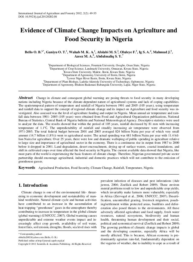 Thesis on impact of climate change on food security