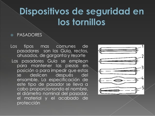 Tornillos, roscas y su clasificación