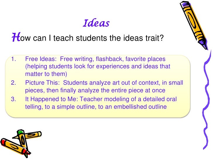 Sample essay demonstrating ideas 6 traits image