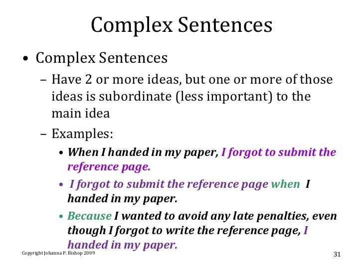 COMPLEX SENTENCE EXAMPLES - alisen berde