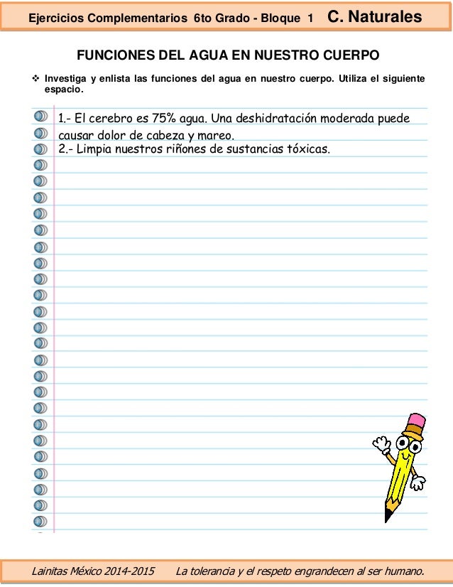 6to grado bloque 1 ejercicios complementarios