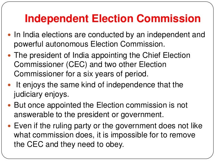 of 6 commission form india election