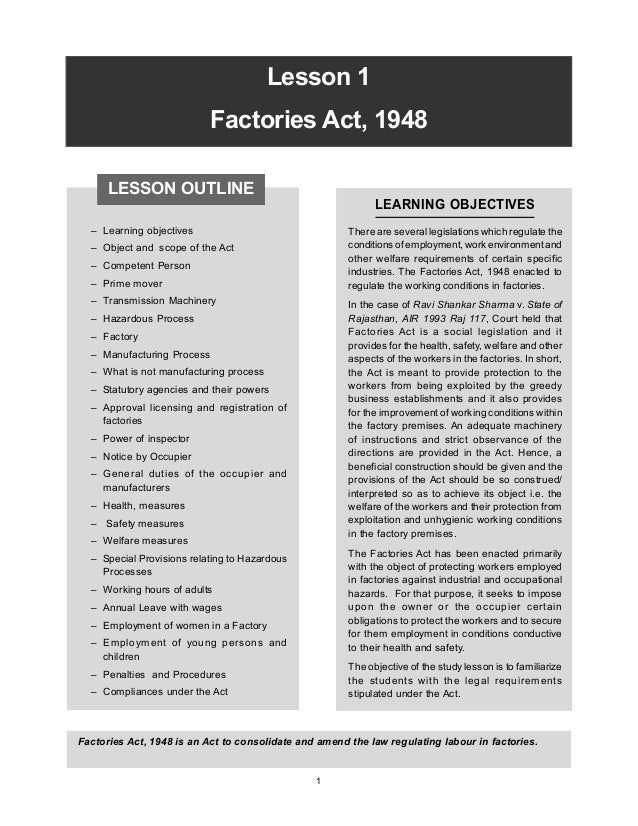 a study of factory act 1948 Law project factories act 1948 joshifagun download let case study no 2 workmen of gujarat electricity vs factory act-1948 by. a study of factory act 1948 Law project factories act 1948 joshifagun download let case study no 2 workmen of gujarat electricity vs factory act-1948 by.