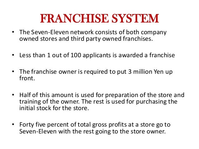 ?franchising: 7 eleven essay The company 7 eleven is 7- eleven swot analysis • the company has earned its name being the largest in dealing with convenience store regarding franchising. ?franchising: 7 eleven essay The company 7 eleven is 7- eleven swot analysis • the company has earned its name being the largest in dealing with convenience store regarding franchising.