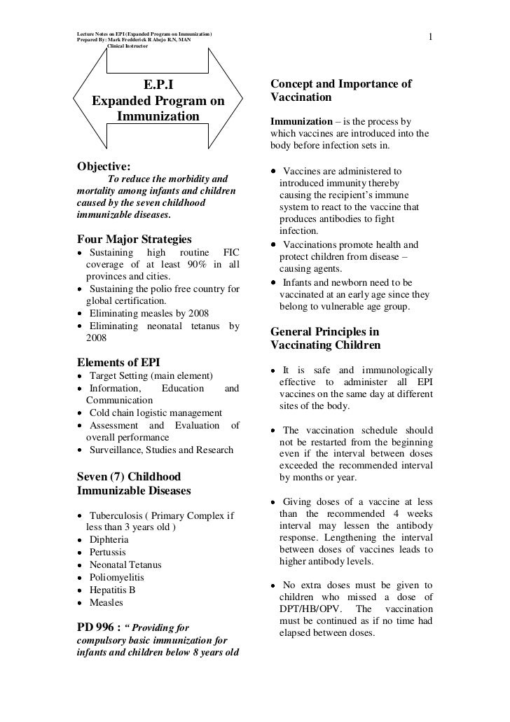 Expanded Program On Immunization Ppt