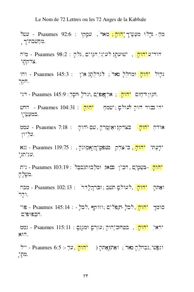 Les 72 Anges De La Kabbale Et Leurs Sceaux listes des fichiers et notices PDF
