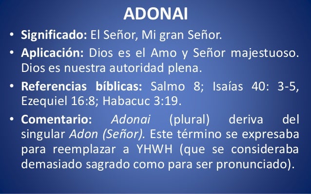 Significado De Adonai En La Biblia es.slideshare.net