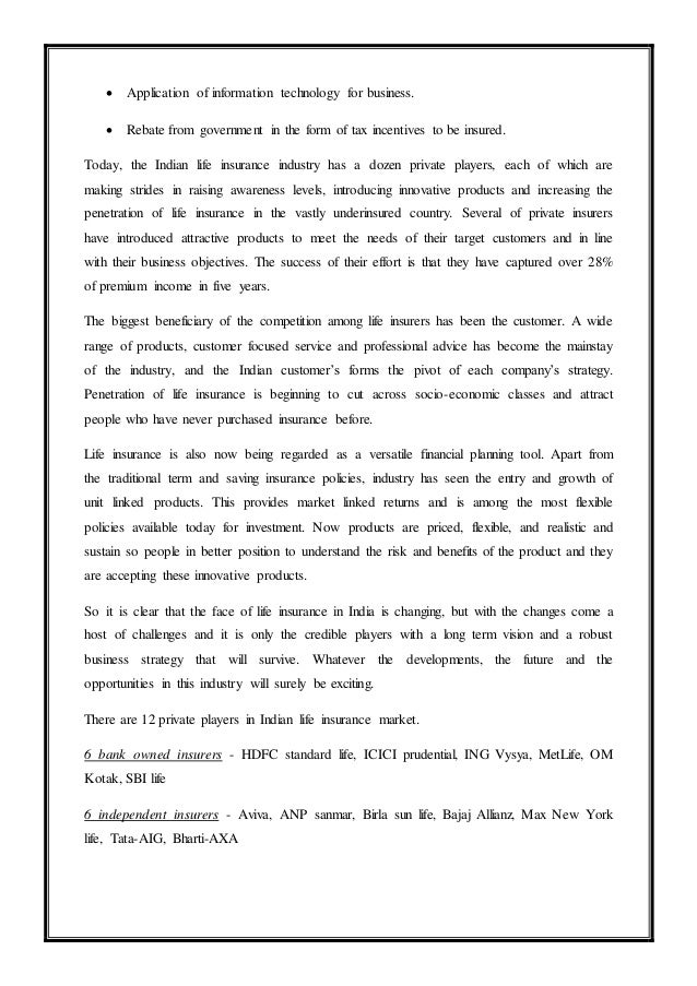 Literature review of insurance company
