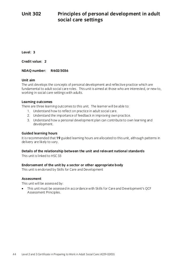 principles of personal development in adult Unit 2: principles of personal development in adult social care settings within this unit your employees will begin to understand what is required for good practice in adult social care roles, how learning activities can develop knowledge, skills and understanding and how a personal development plan can contribute to own learning development. principles of personal development in adult Unit 2: principles of personal development in adult social care settings within this unit your employees will begin to understand what is required for good practice in adult social care roles, how learning activities can develop knowledge, skills and understanding and how a personal development plan can contribute to own learning development.