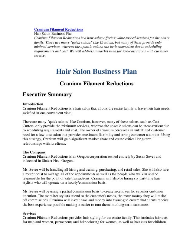 Hair salon business plan: the startup guide to starting a 