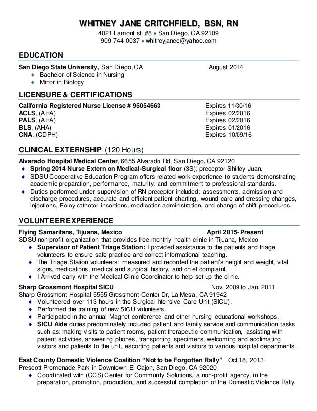 new graduate rn resume