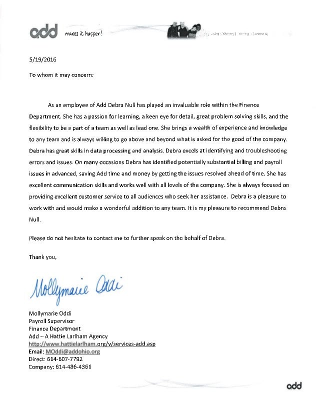 supervisor recommendation letter