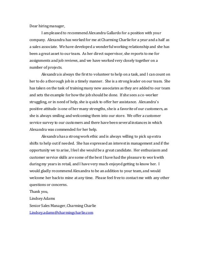dear recruiting manager