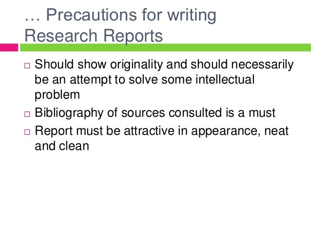 Writing the research report