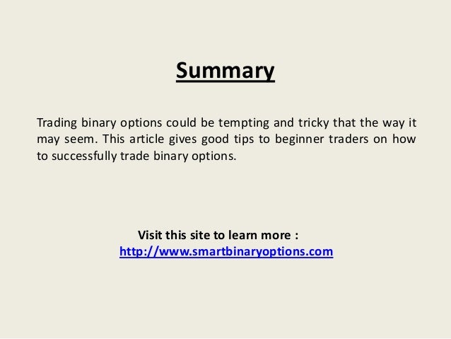 tricks to binary options