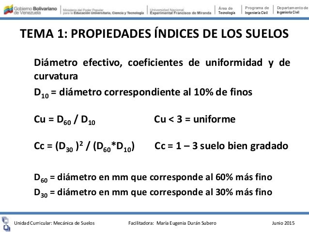 TEMA 1. PROPIEDADES ÍNDICES DE LOS SUELOS