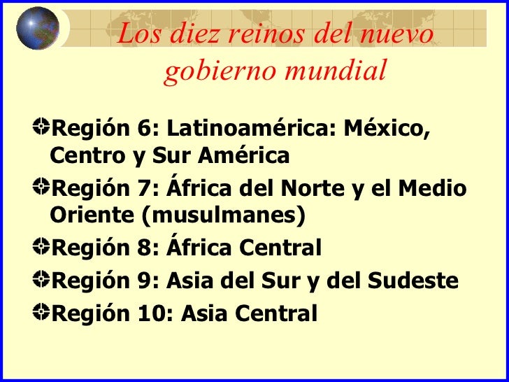 Resultado de imagen para diez regiones economicas nuevo orden mundial