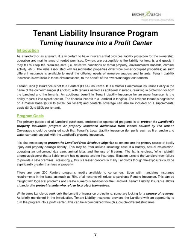 TenantLiabilityInsuranceProgramWhitePaper