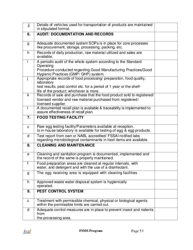 dock audit checklist template
