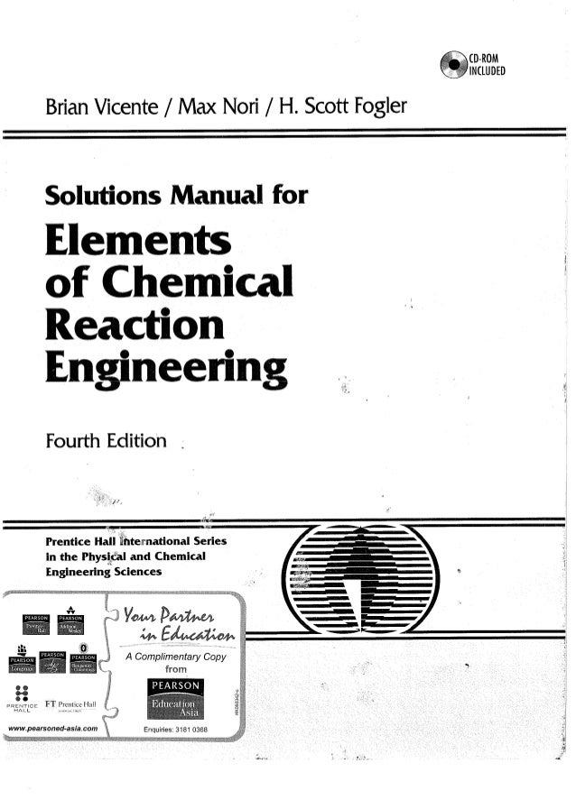 elements of chemical reaction engineering solutions