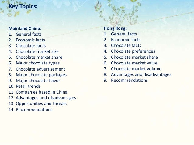Research paper about chocolates