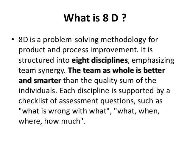 What Is 8D Problem Solving