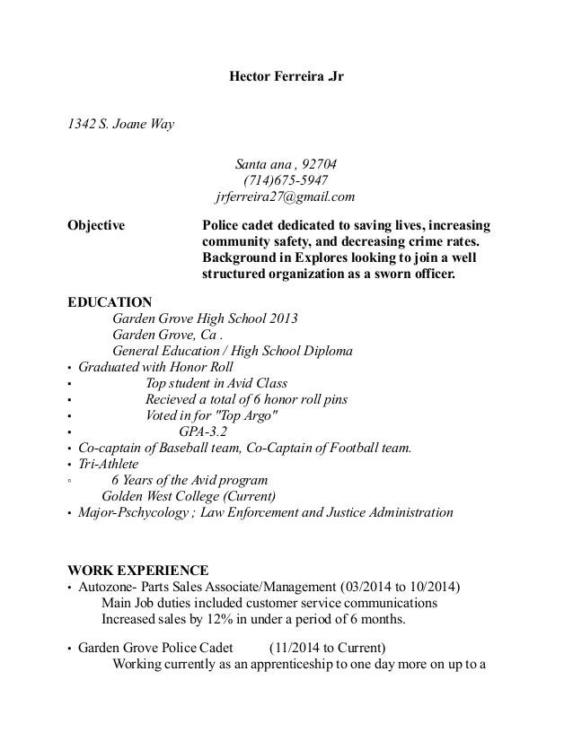 Resume Objective For Law Enforcement Example Police Resume Objective For Law Enforcement Example Police