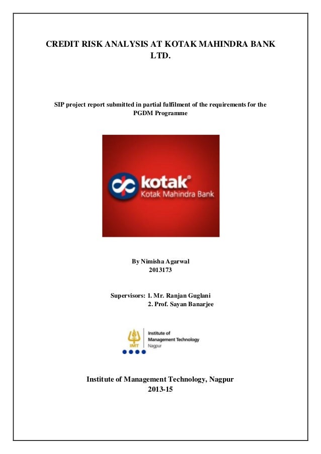 project report on kotak mahindra bank project report on kotak mahindra bank