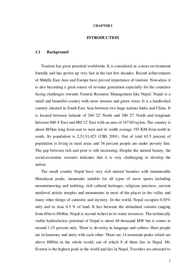 Thesis on tourism in nepal pdf