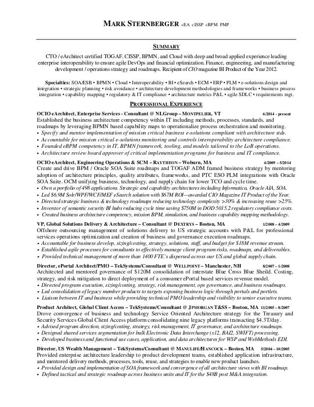sample cto resumes
