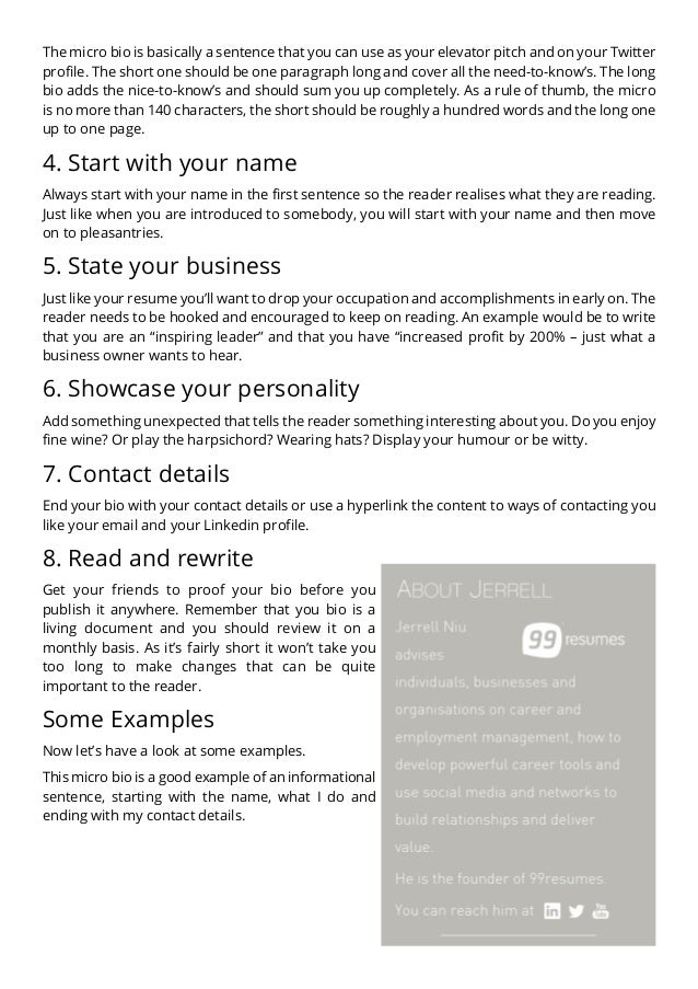 8 steps to writing a professional bio