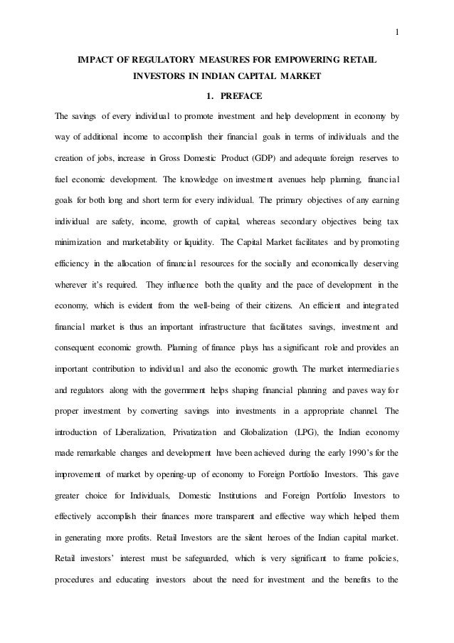 Thesis work on capital market development and economic growth