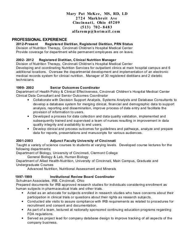 research coordinator resumes