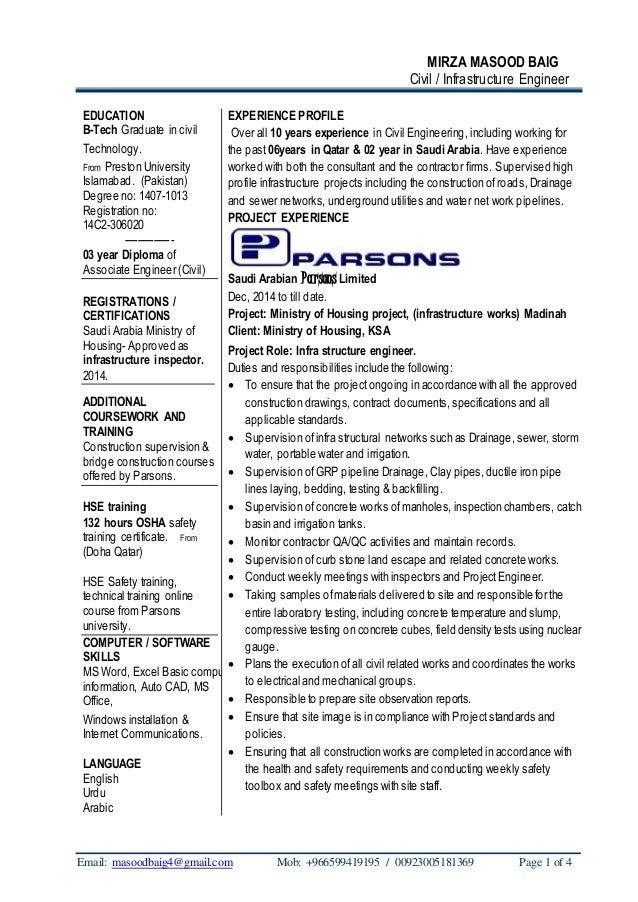 curriculum vitae english civil engineer