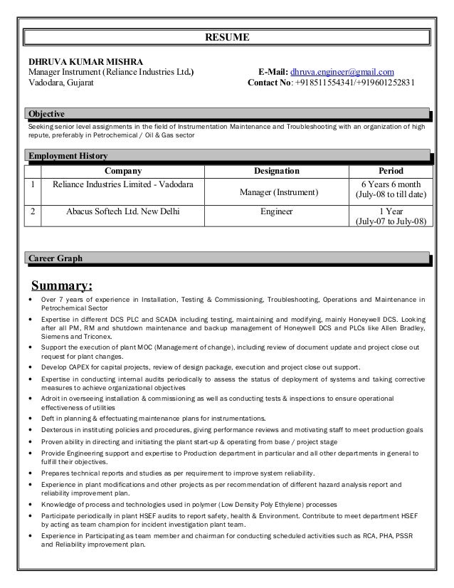 experienced instrumentation engineer resume format resume instrumentation engineer 7 5 year experience experienced instrumentation engineer resume format resume instrumentation engineer 7 5 year experience