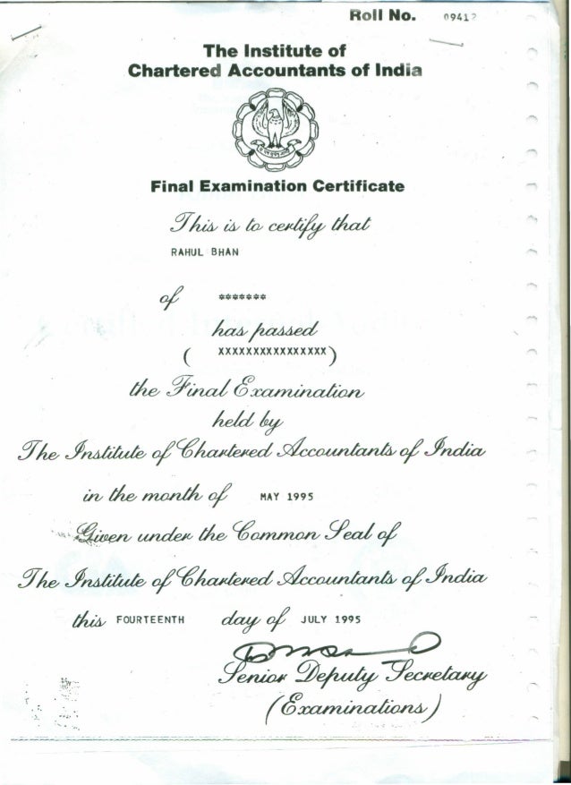 CA final certificate