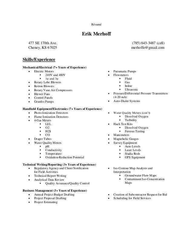 skills sets for resumes