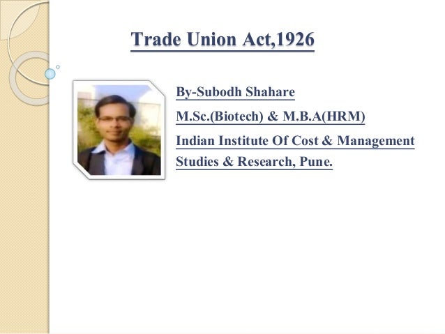 Trade union act, 1926 with latest amendments image