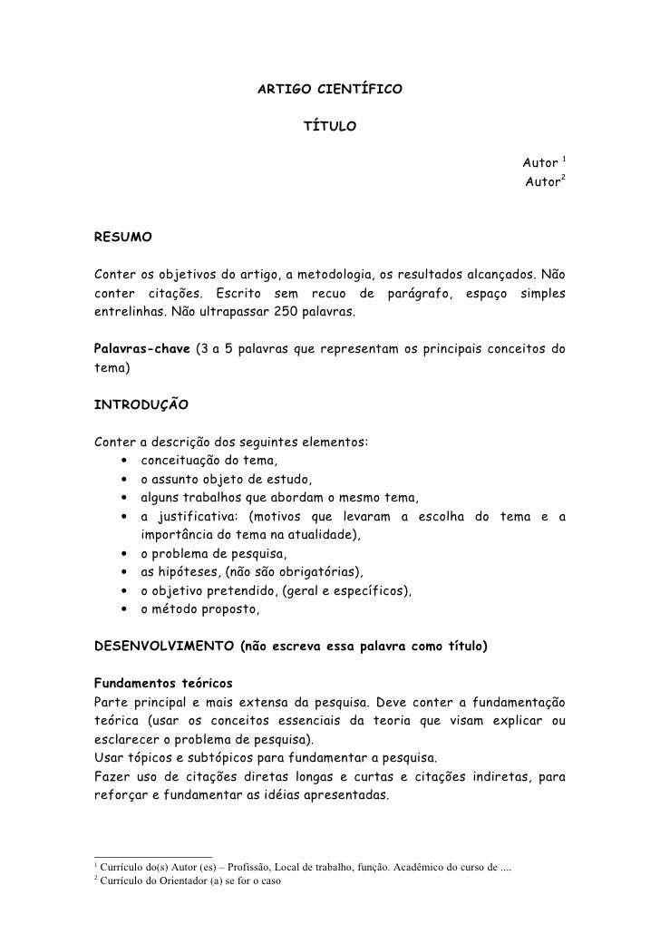 Como montar artigo cientifico