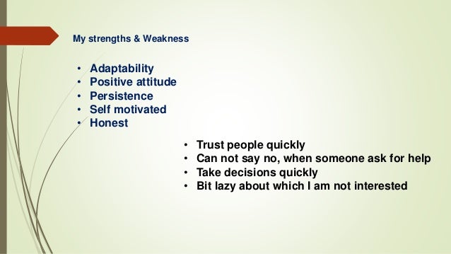 strengths and weaknesses in resumes