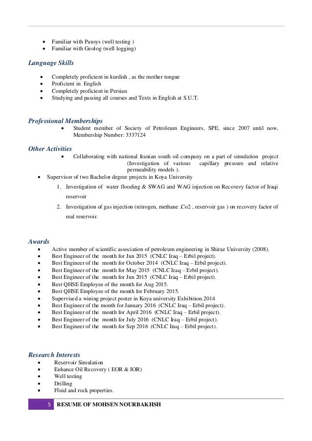 resume words proficient