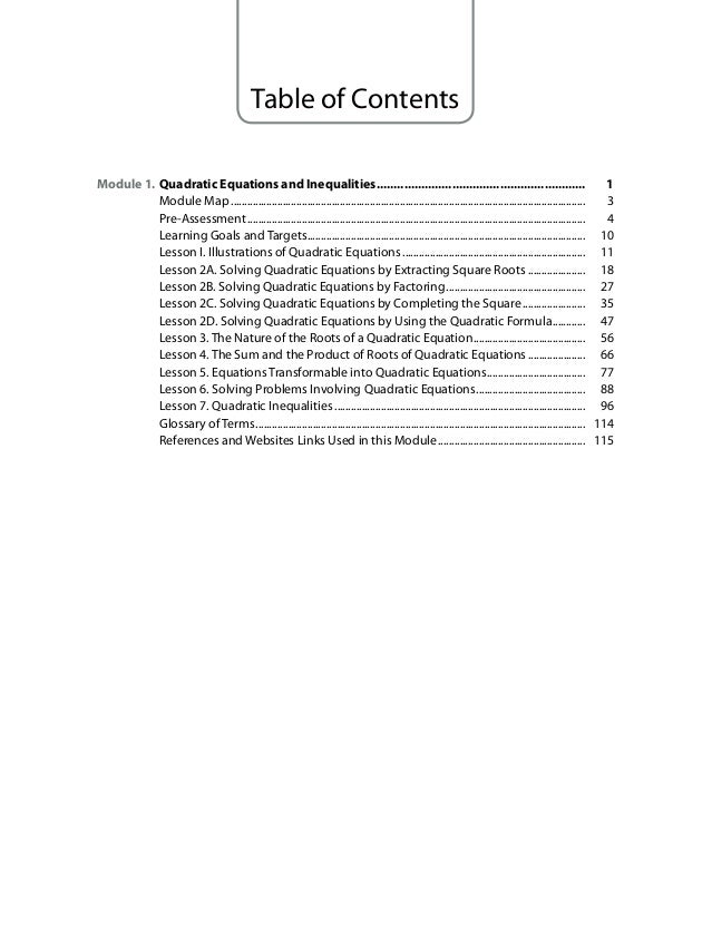 Quadratic equation homework help