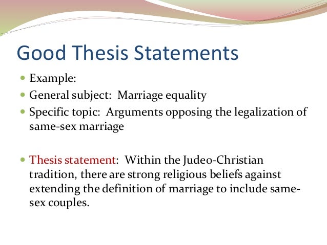 A good thesis statement example for research paper