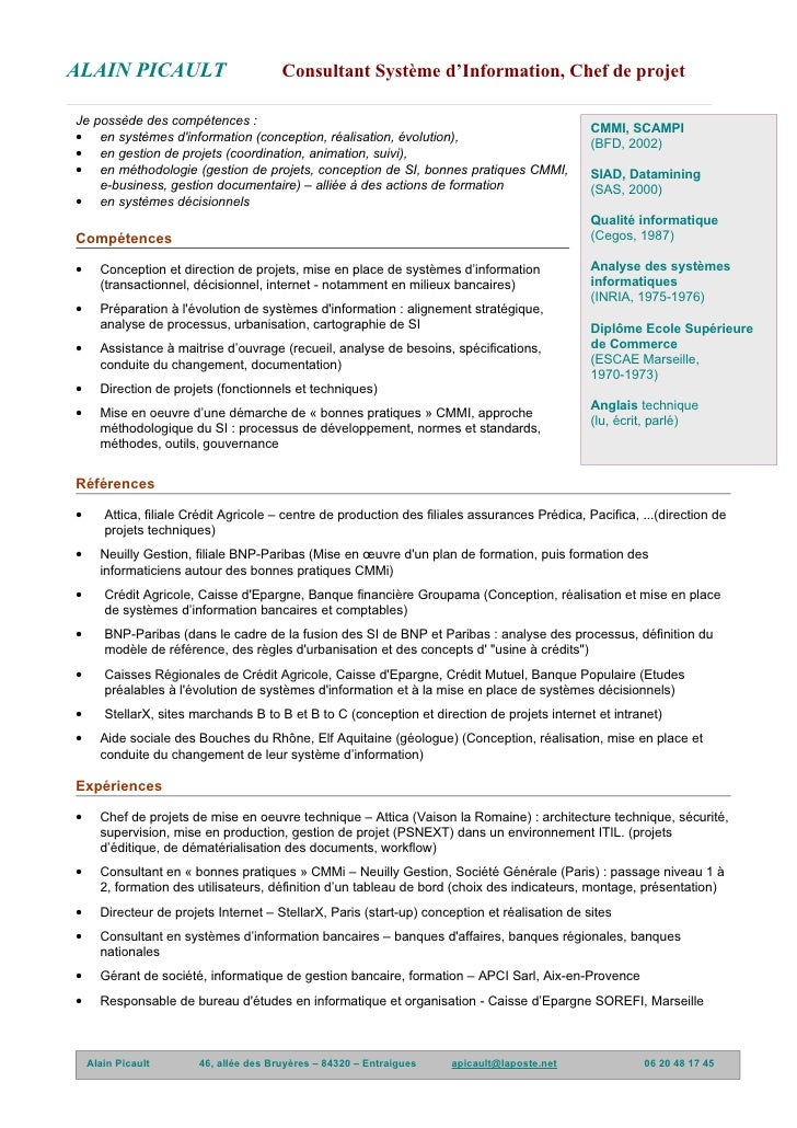 exemple cv systeme d information