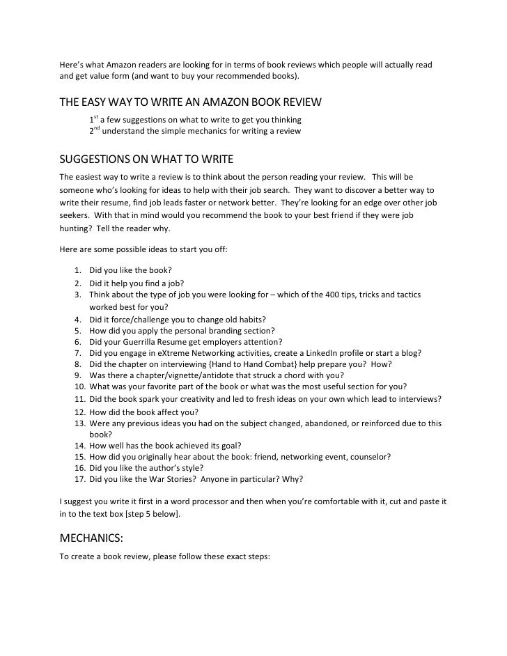 How write a book review